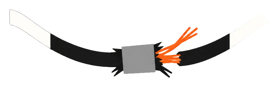 The Load-Bearing Cable and its taped splice, isolated.